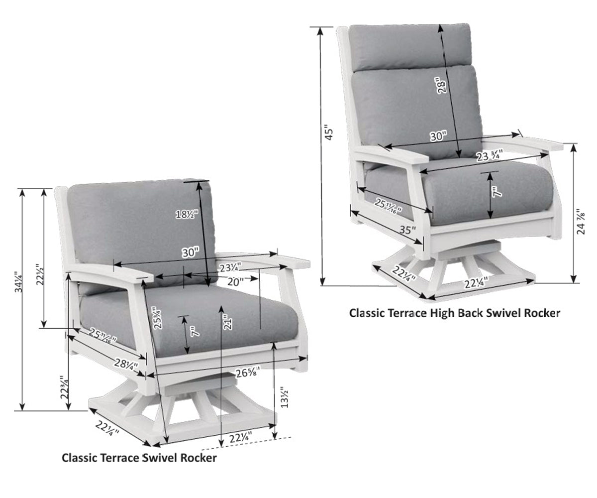 Classic Terrace Swivel Rocker