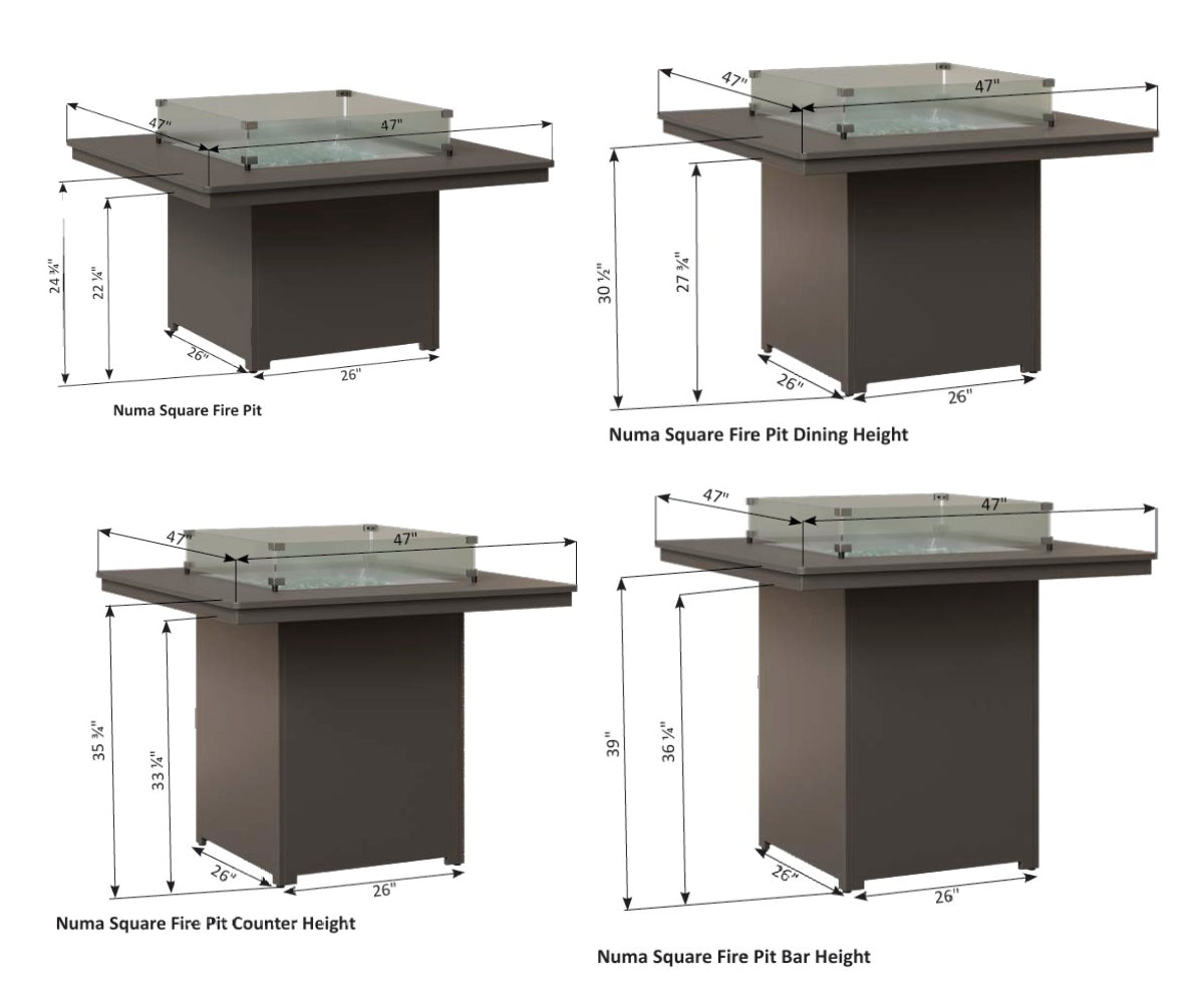 Numa Square Fire Pit Table
