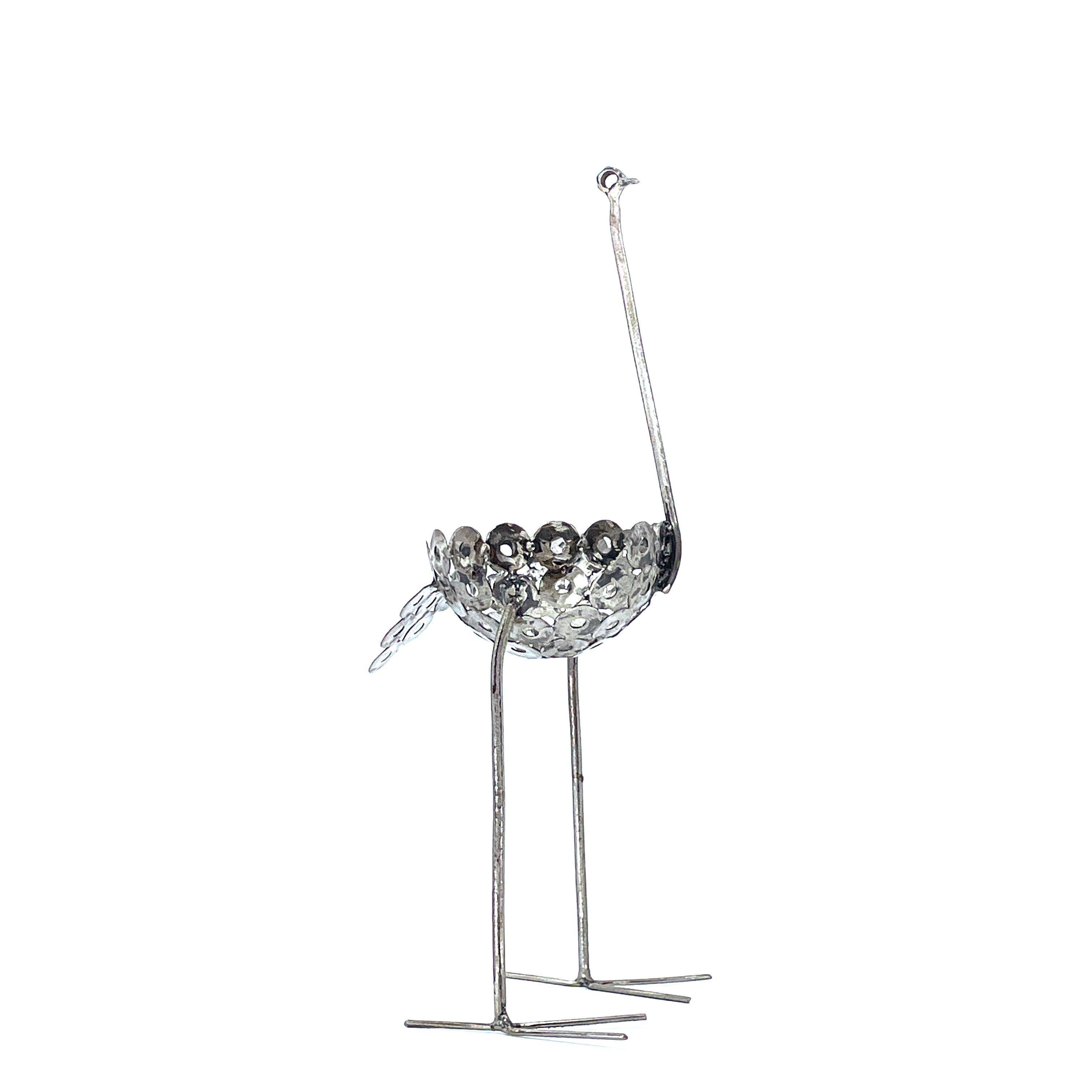 Recycled Metal Ostrich Bowl