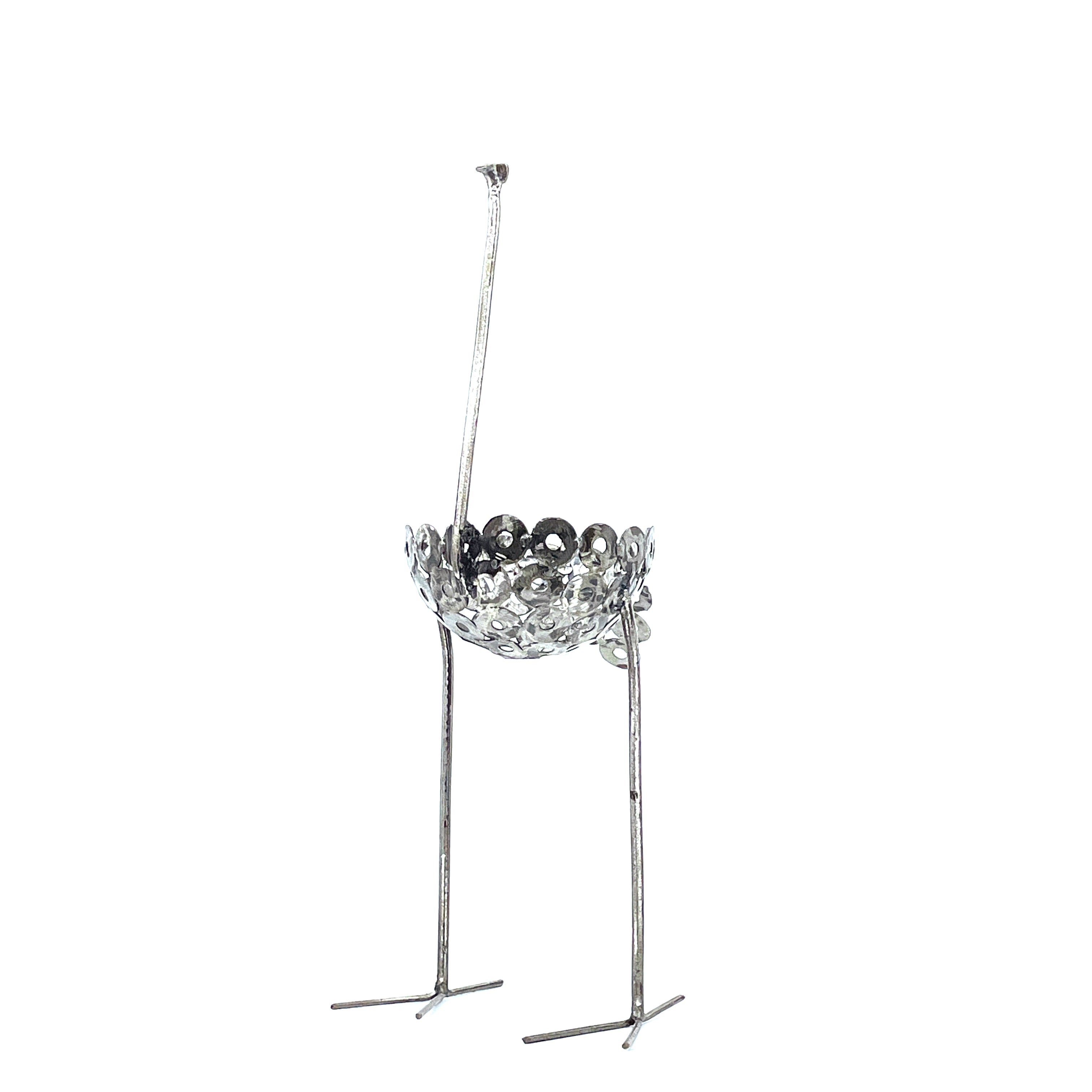 Recycled Metal Ostrich Bowl