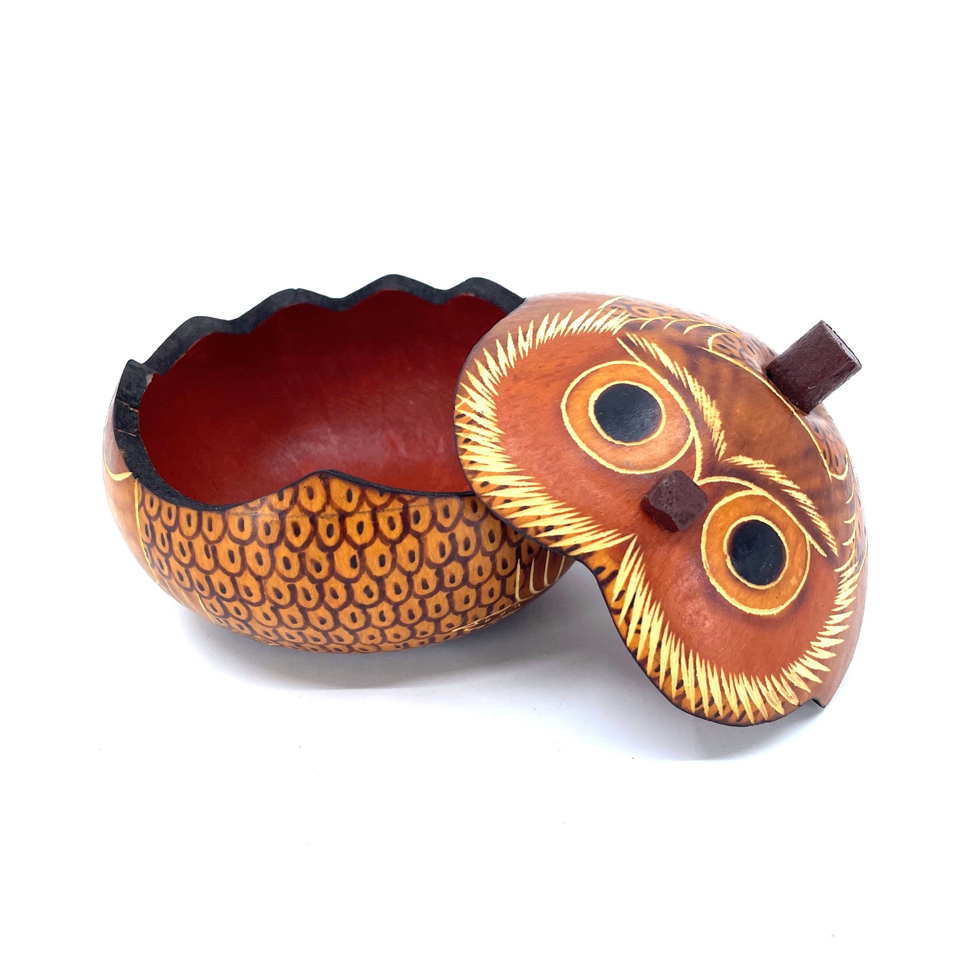 Blond Owl Petite Gourd Box
