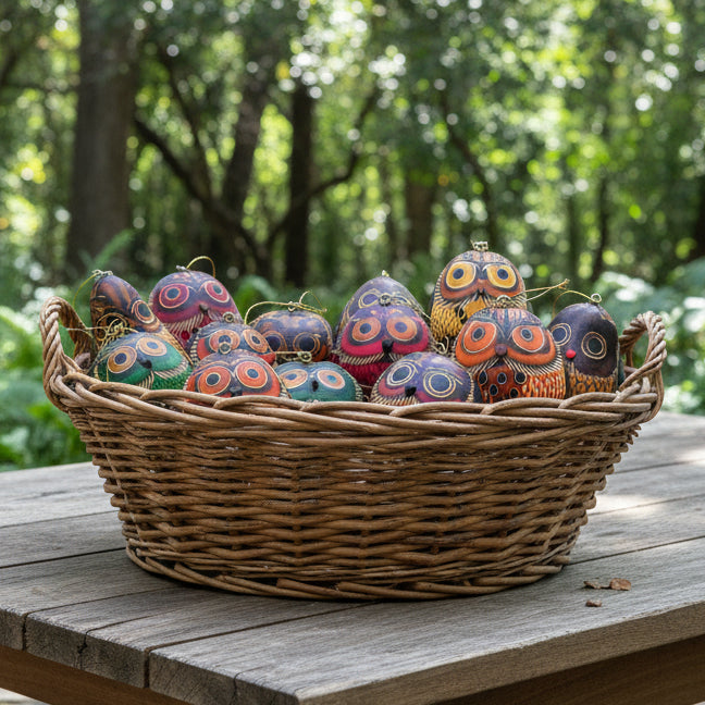 Adornos de calabaza en miniatura de búho