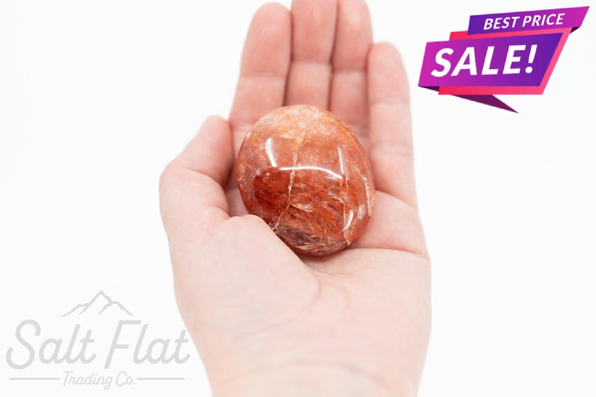 Red Hematoid Palm Stone