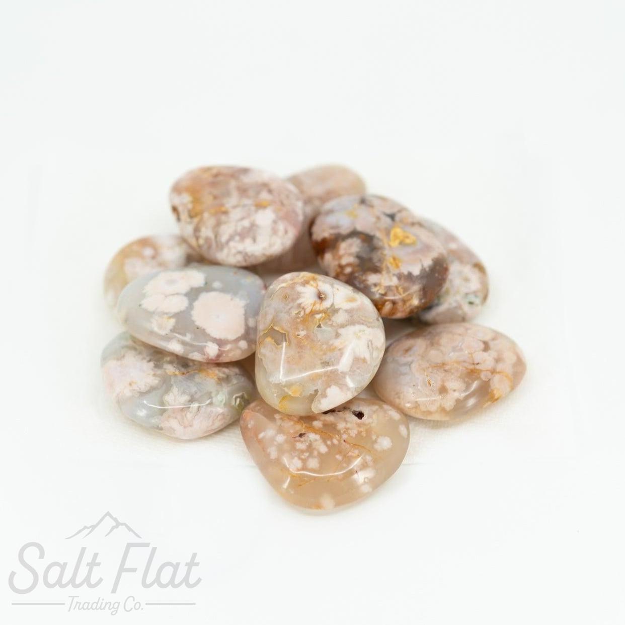 Flower Agate Palm Stone