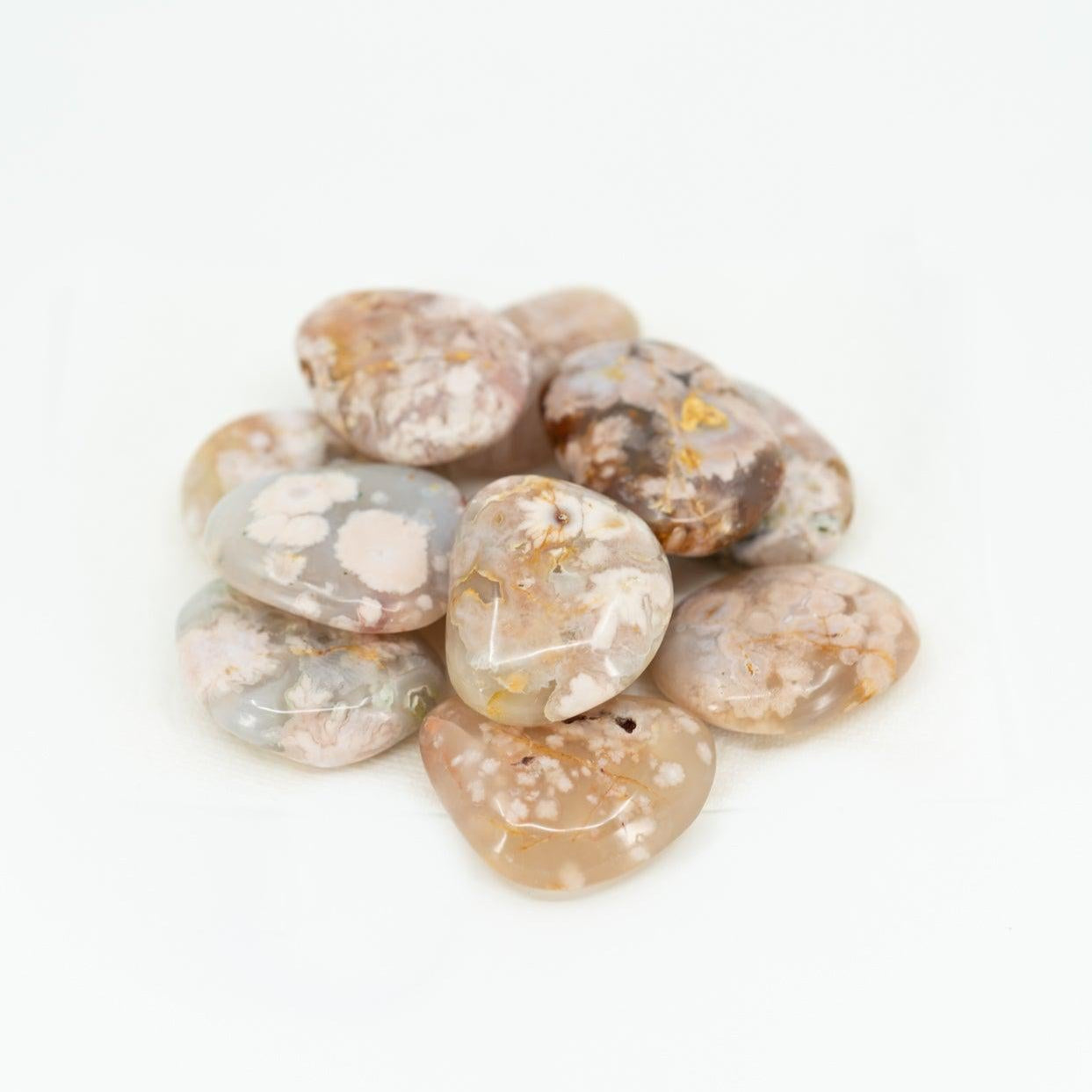 Flower Agate Palm Stone