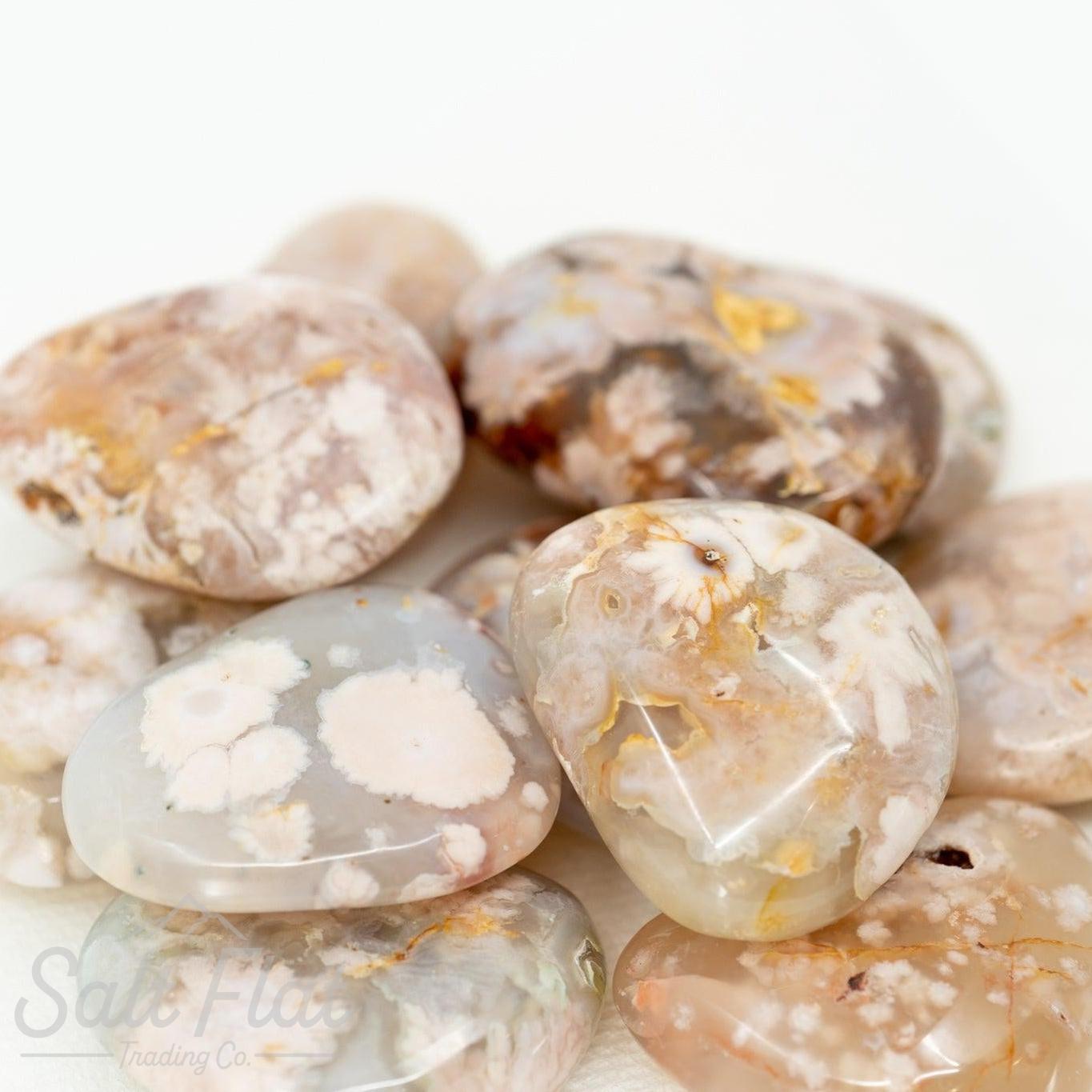 Flower Agate Palm Stone