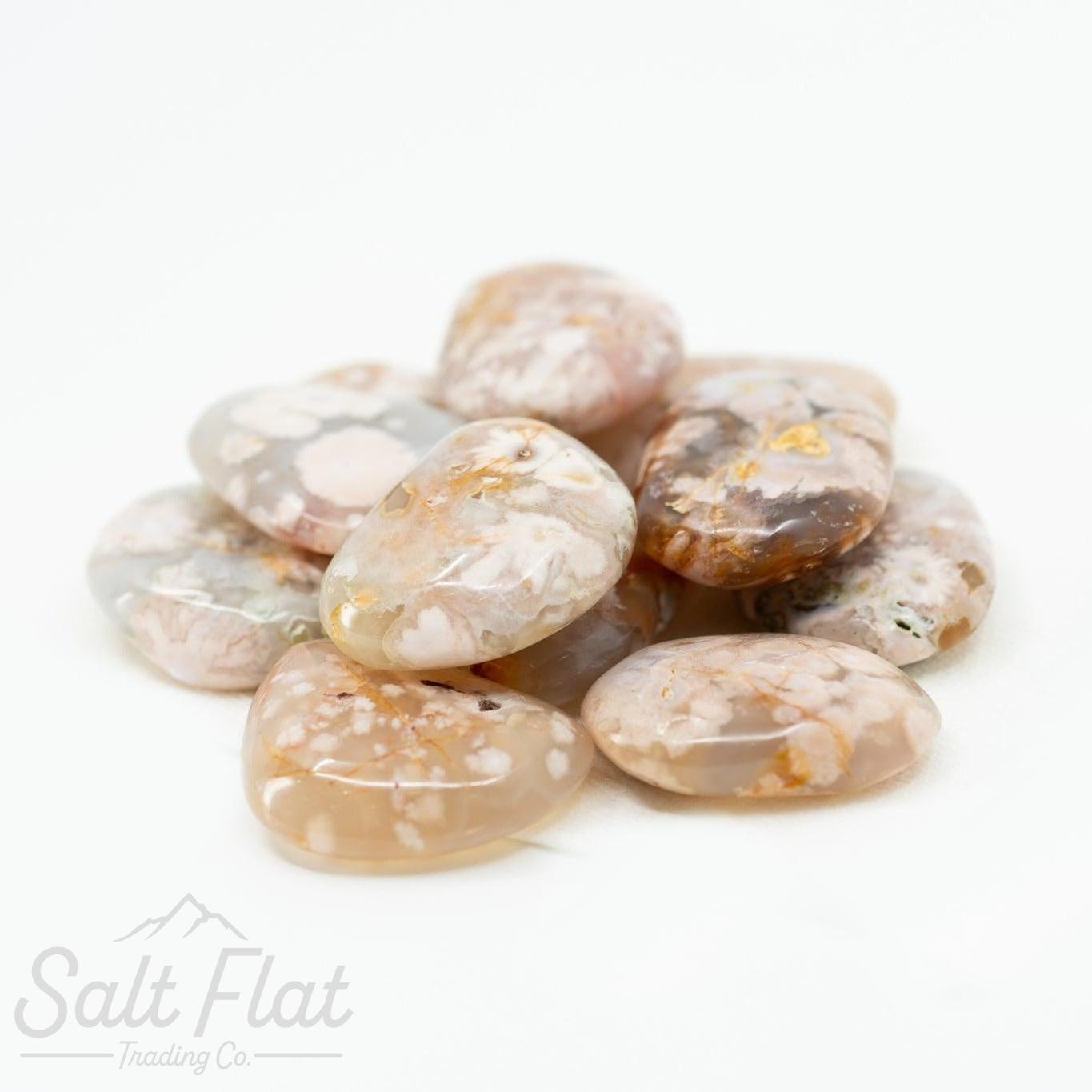 Flower Agate Palm Stone