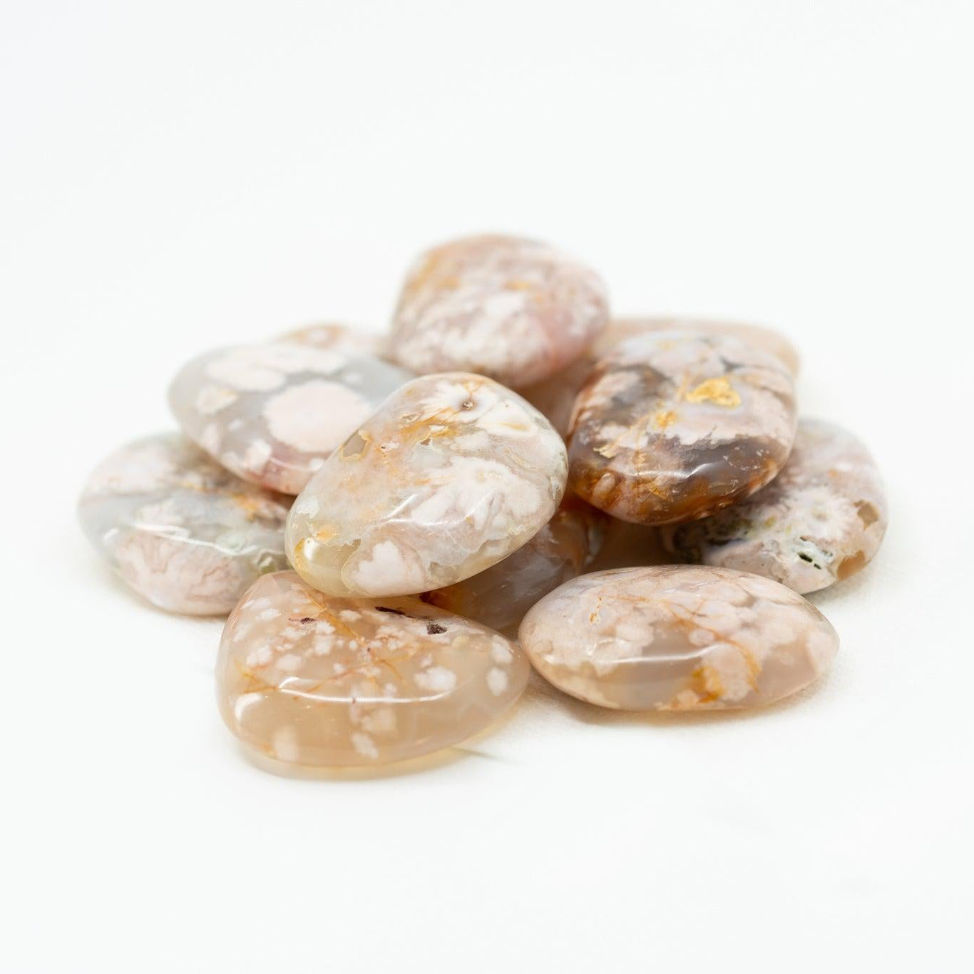Flower Agate Palm Stone