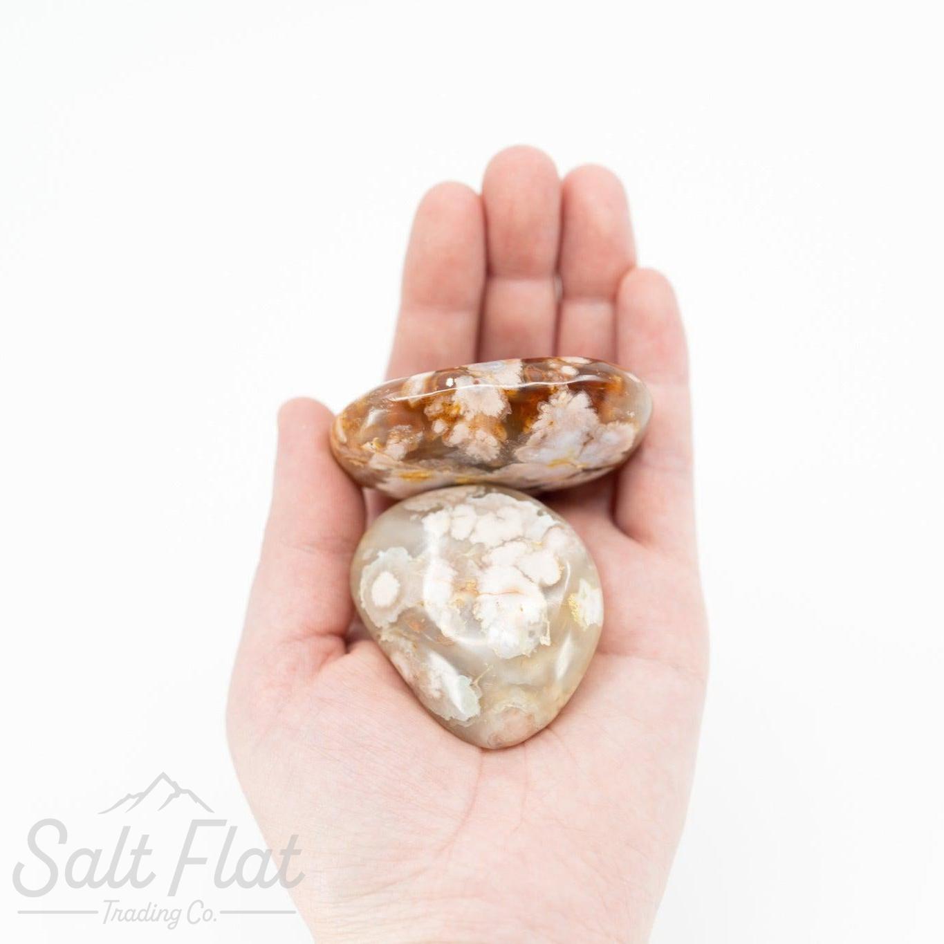 Flower Agate Palm Stone