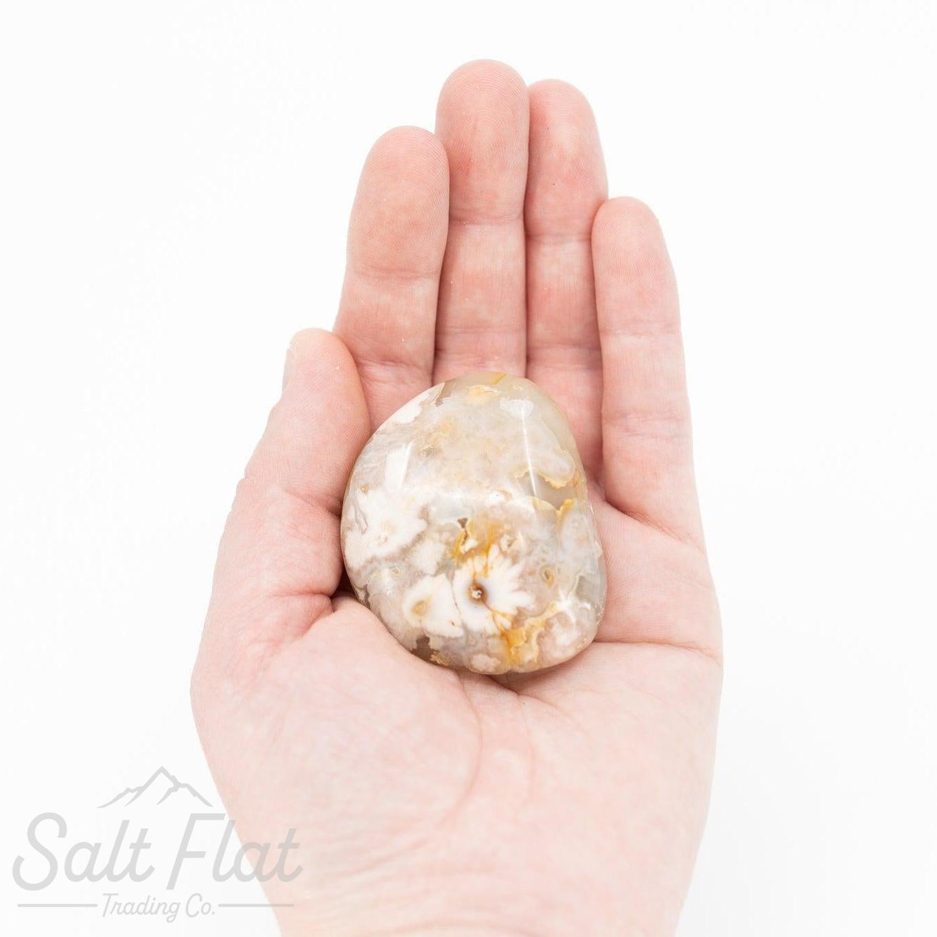 Flower Agate Palm Stone