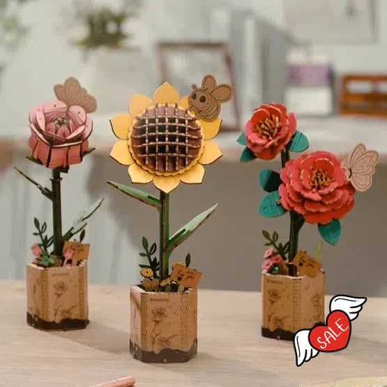 3D Wooden Flower Puzzles