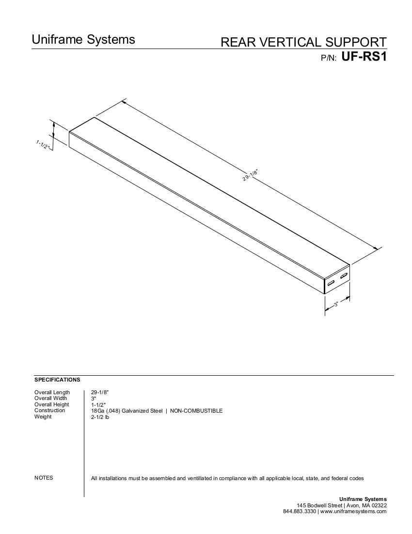 Rear Vertical Support