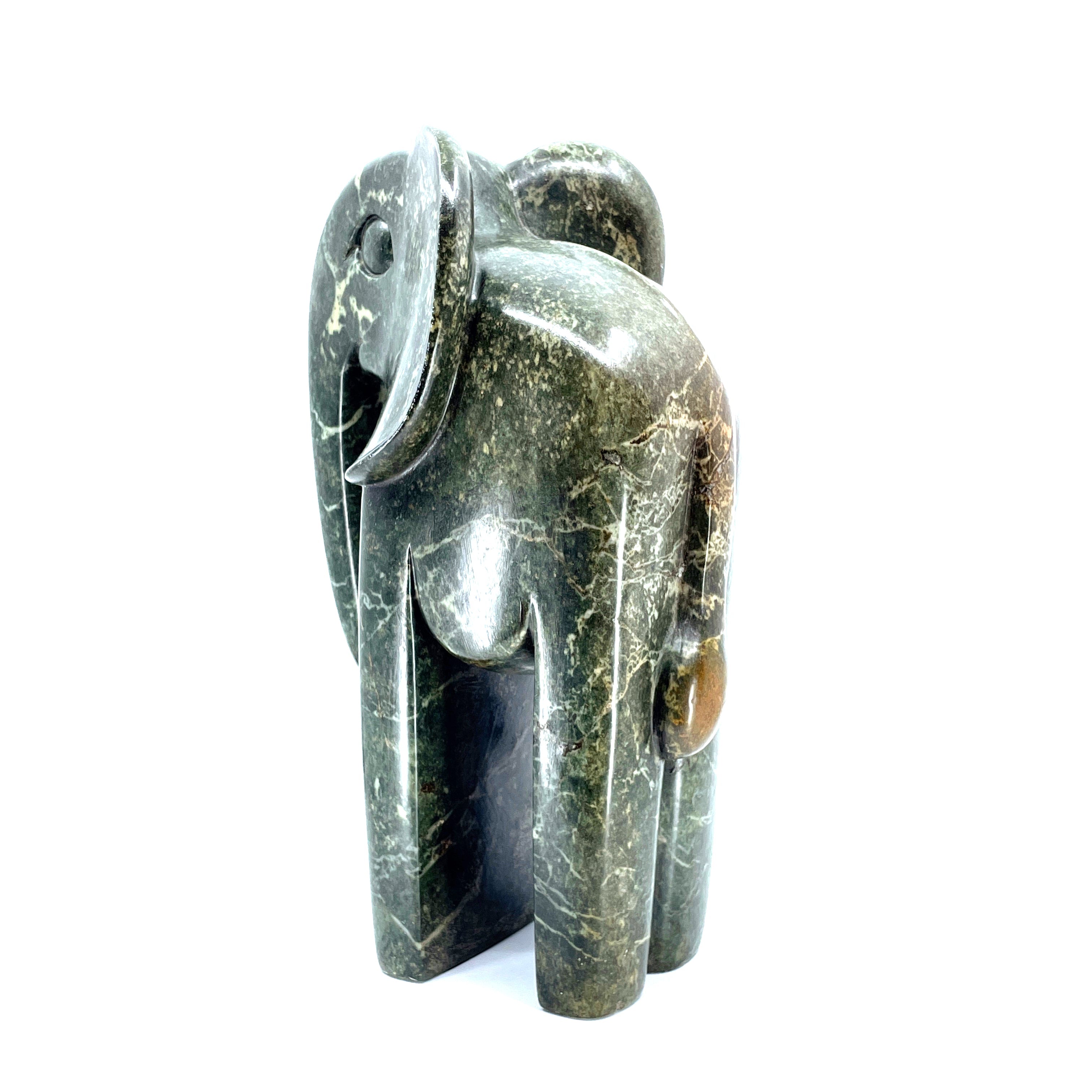 Tall Stone Elephant Sculpture