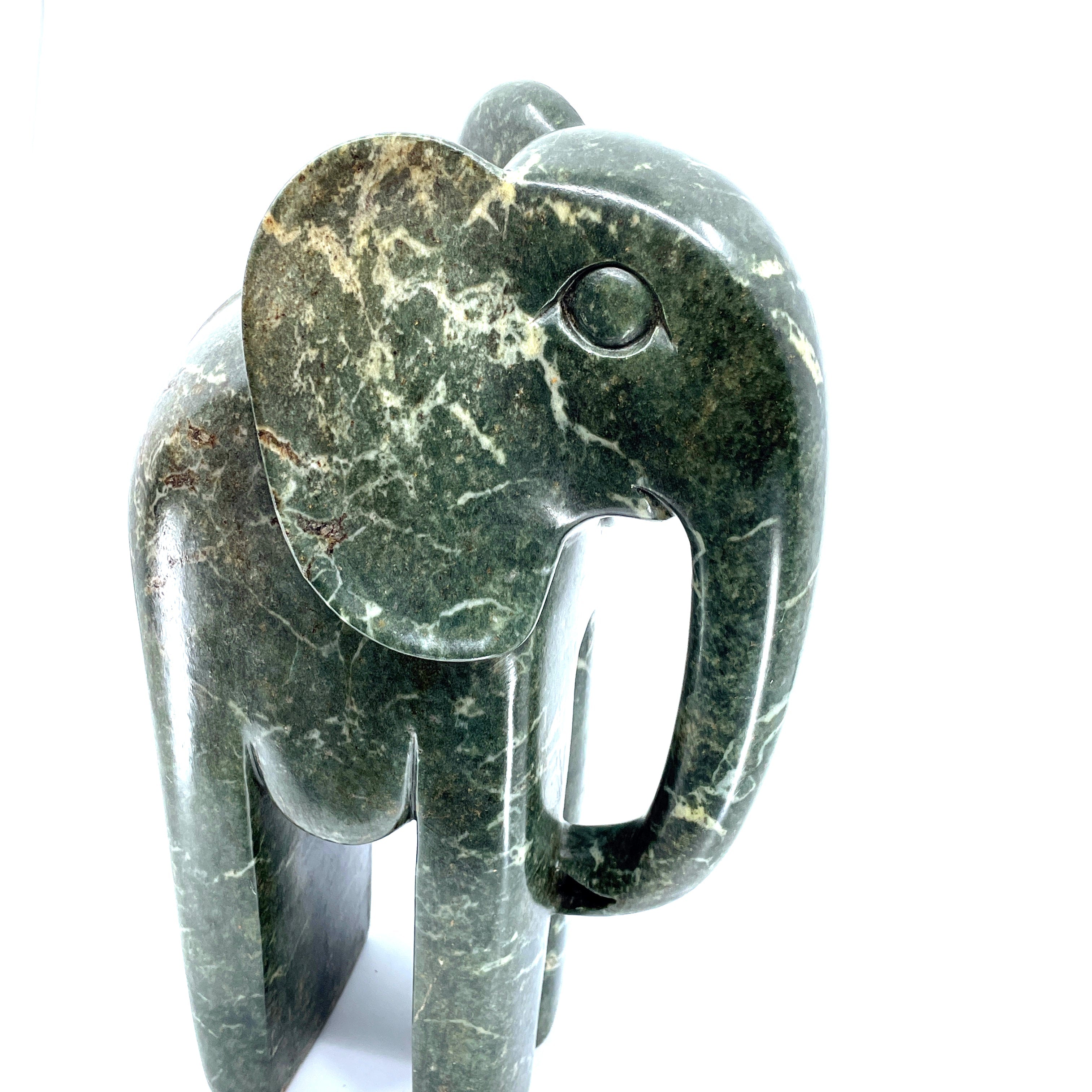 Tall Stone Elephant Sculpture