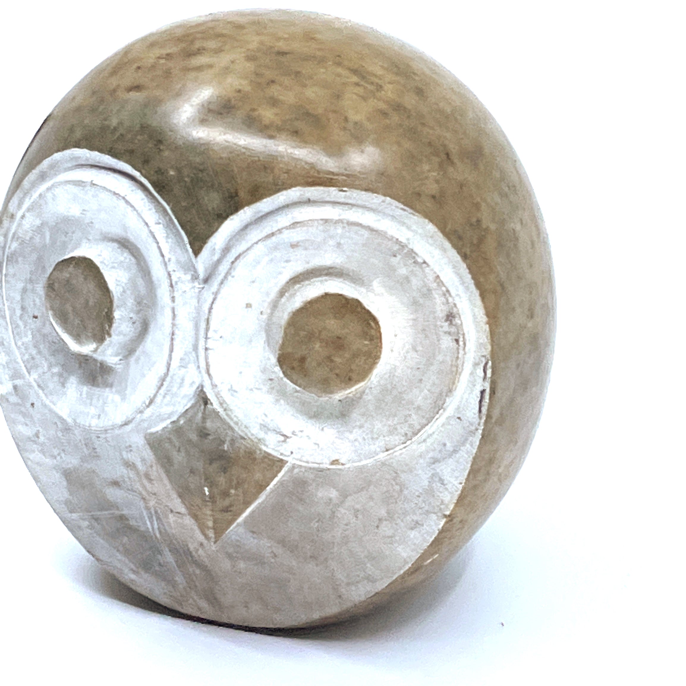 Shona Serpentine Stone Owl Sculpture