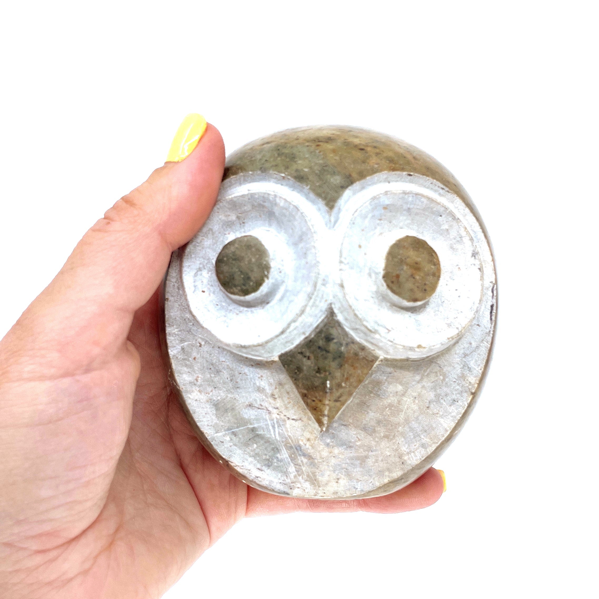 Shona Serpentine Stone Owl Sculpture