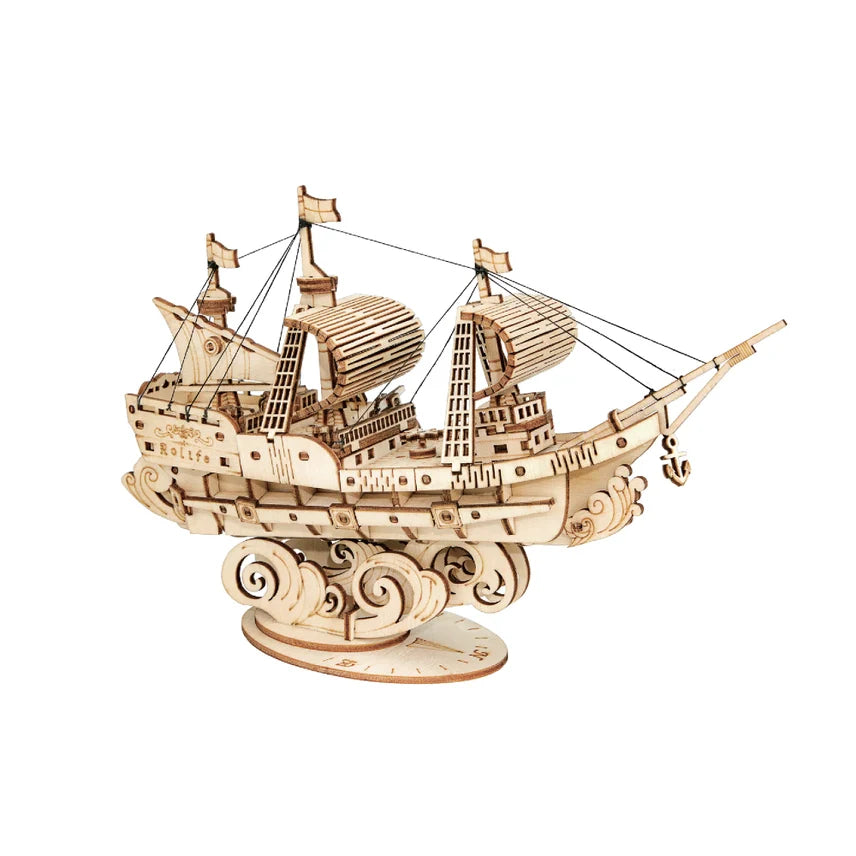 Sailing Ship 3D Wooden Model