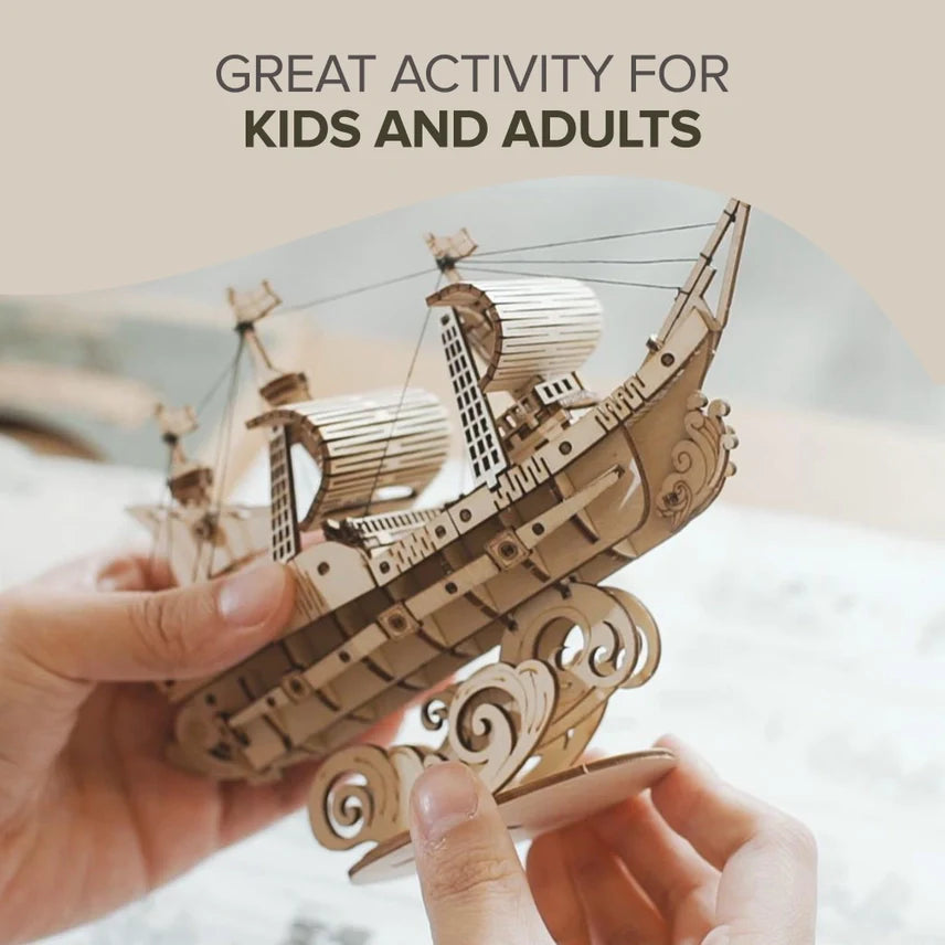 Sailing Ship 3D Wooden Model