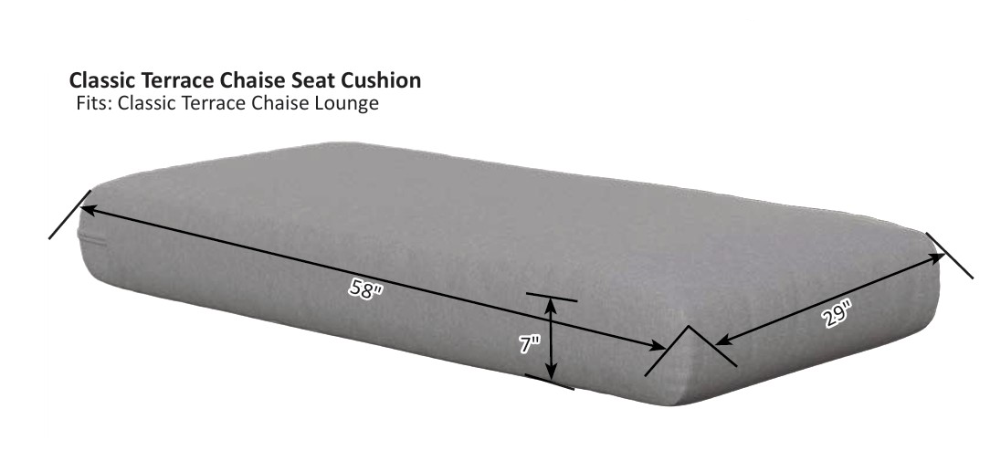 Classic Terrace Chaise Seat Cushion & Add on Cushion