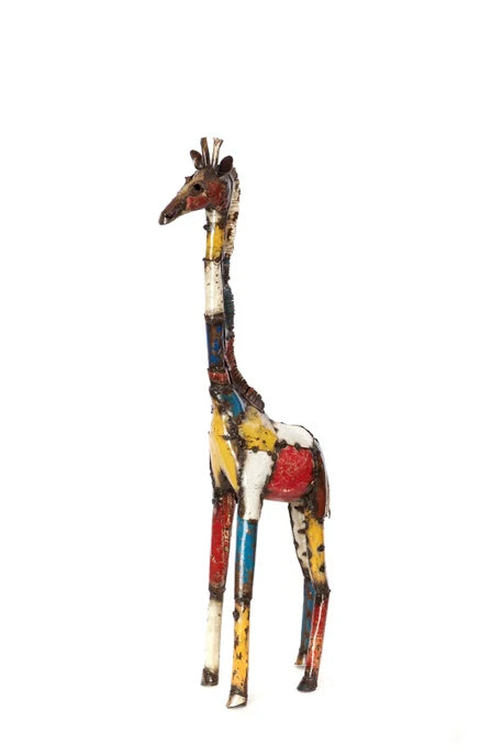 Colorful Recycled Oil Drum Giraffe