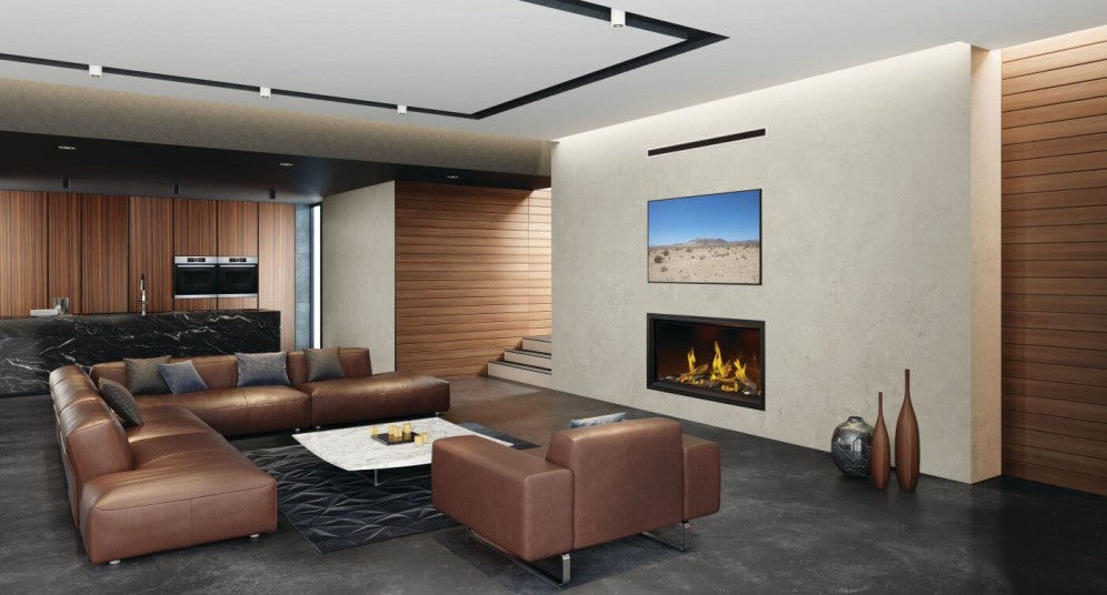 50" Tall Linear Vector Fireplace with Luminous Logs