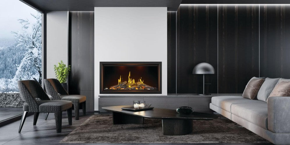 50" Tall Linear Vector Fireplace with Luminous Logs