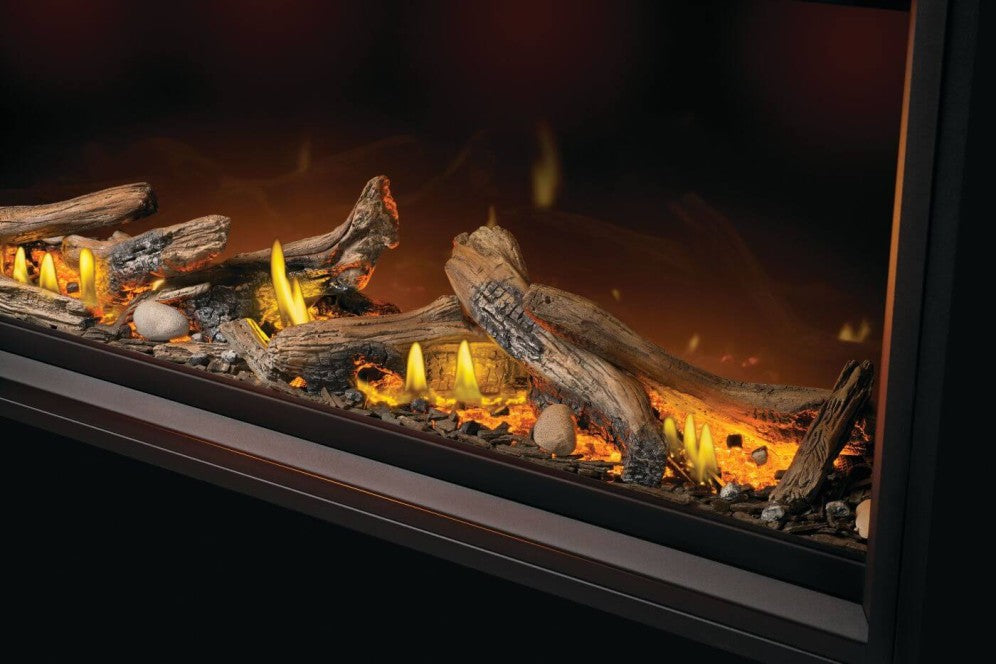 50" Tall Linear Vector Fireplace with Luminous Logs