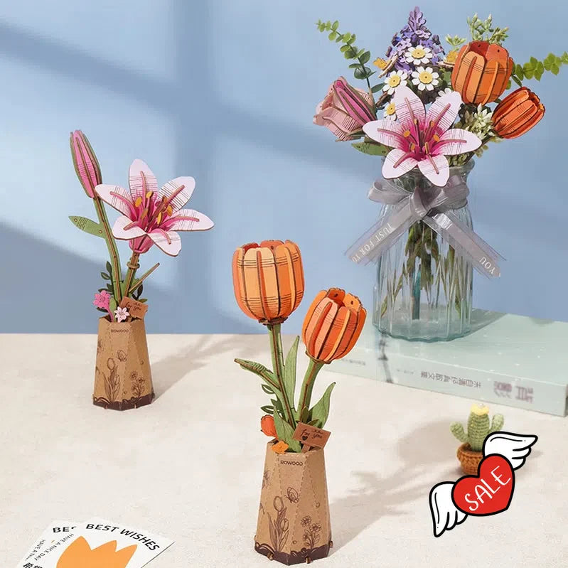 3D Wooden Flower Puzzles