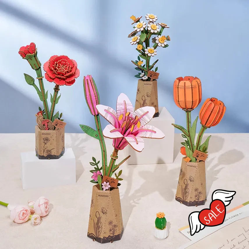 3D Wooden Flower Puzzles