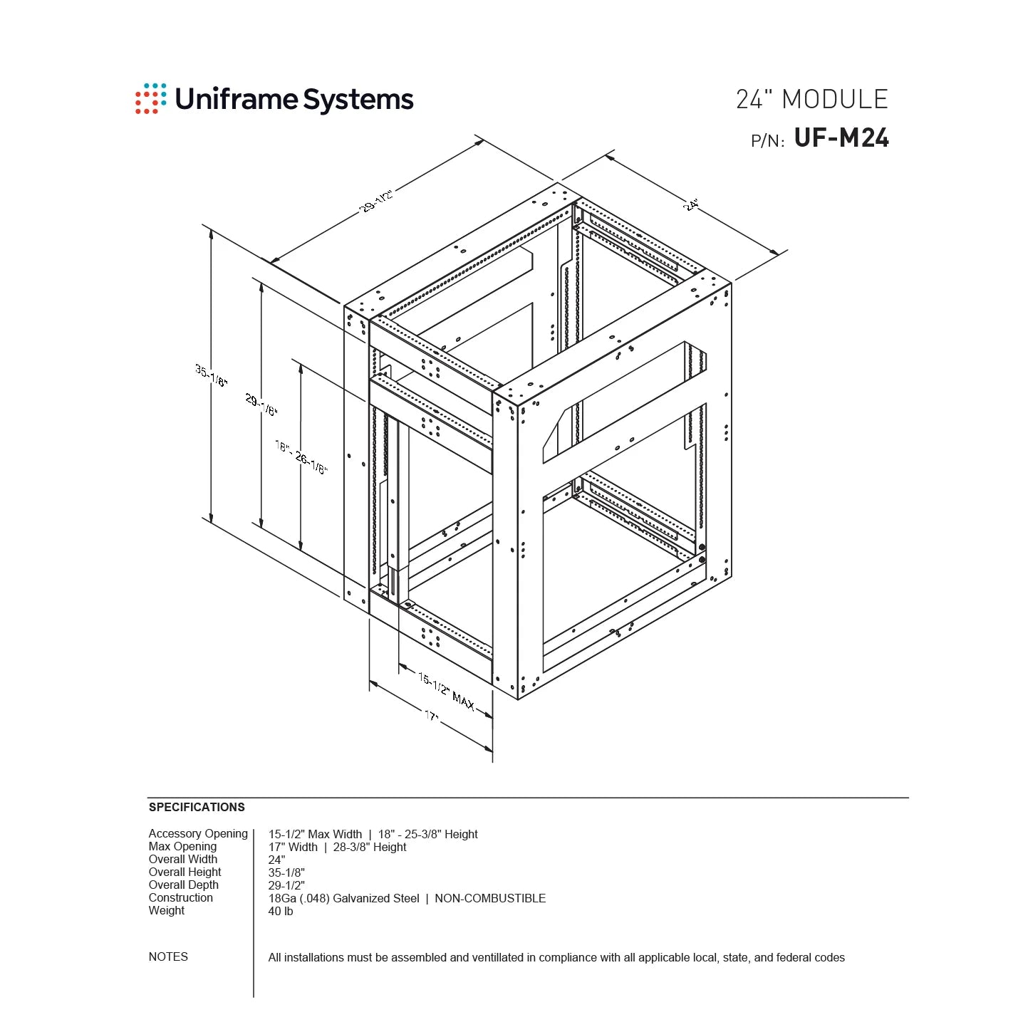 24 Module Shutter 24” Module