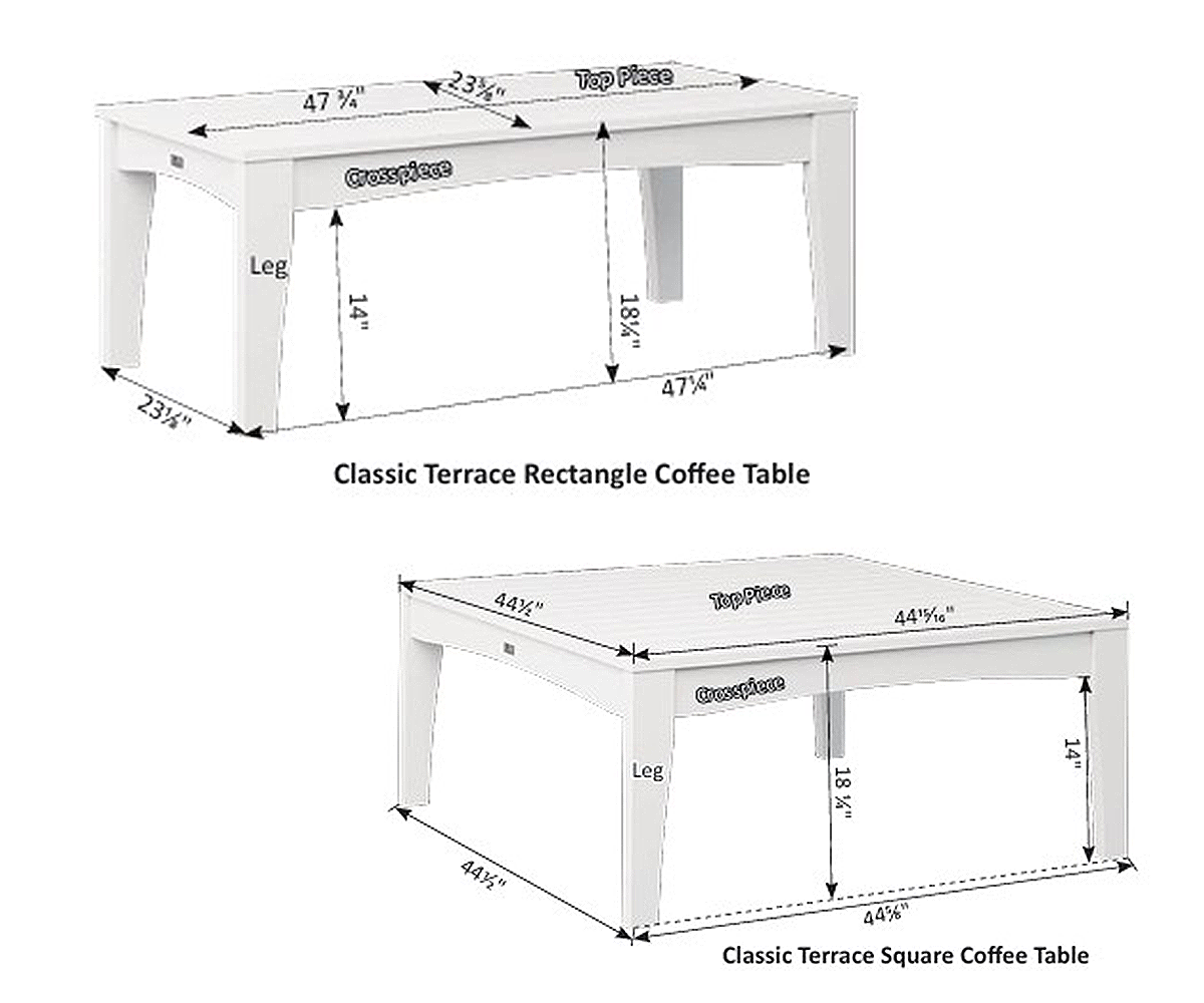 Classic Terrace Square & Rectangle Coffee Tables