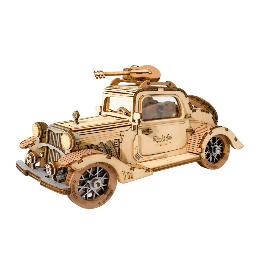 3D Laser Cut Wooden Vintage Car