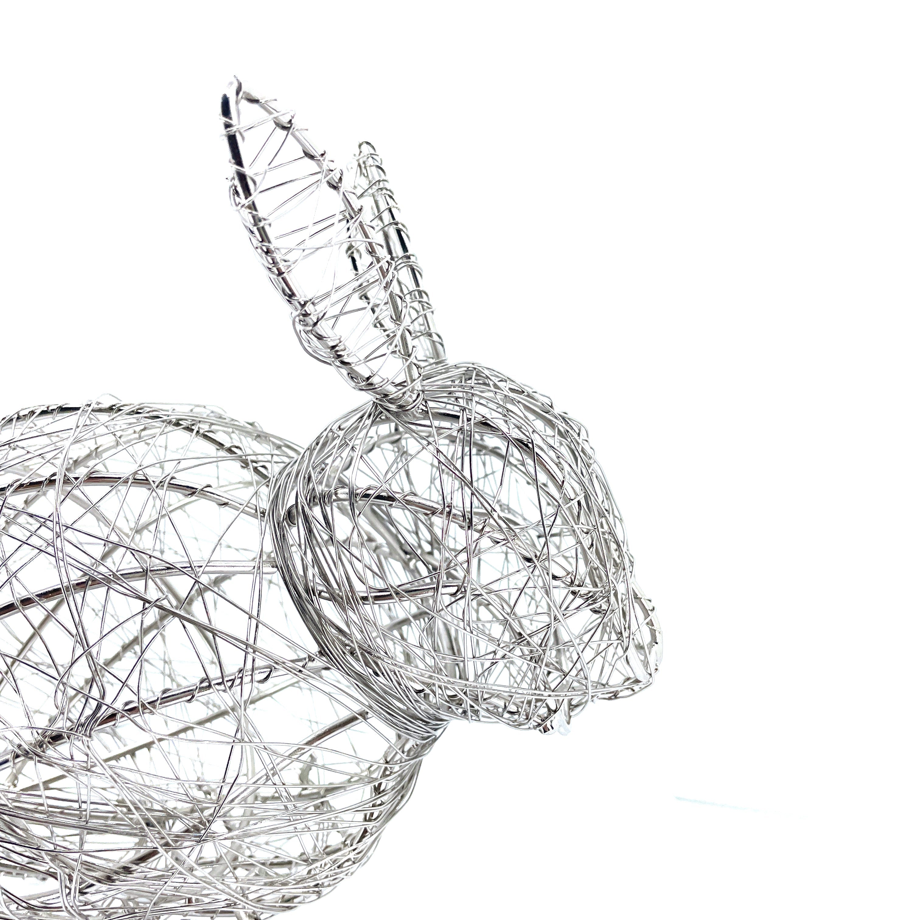 Silver Wrapped Wire Bunny