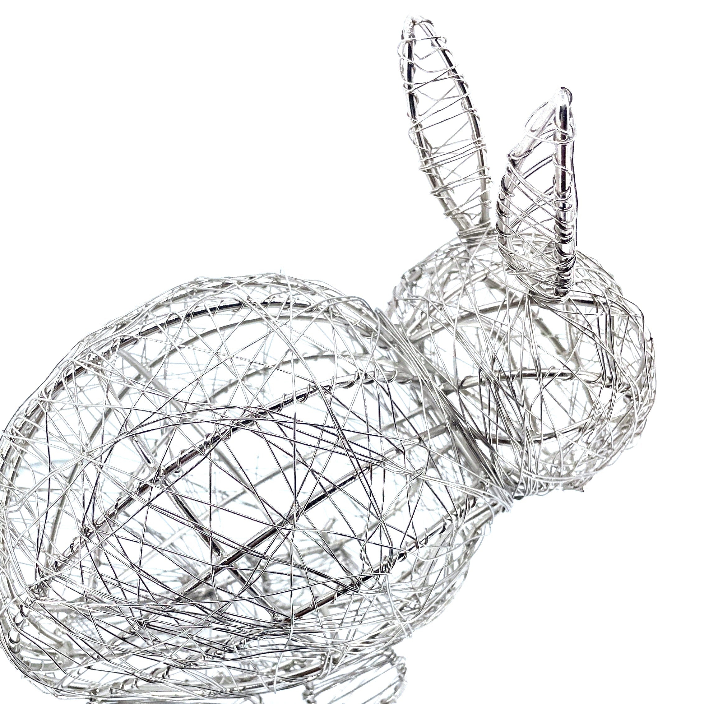 Silver Wrapped Wire Bunny