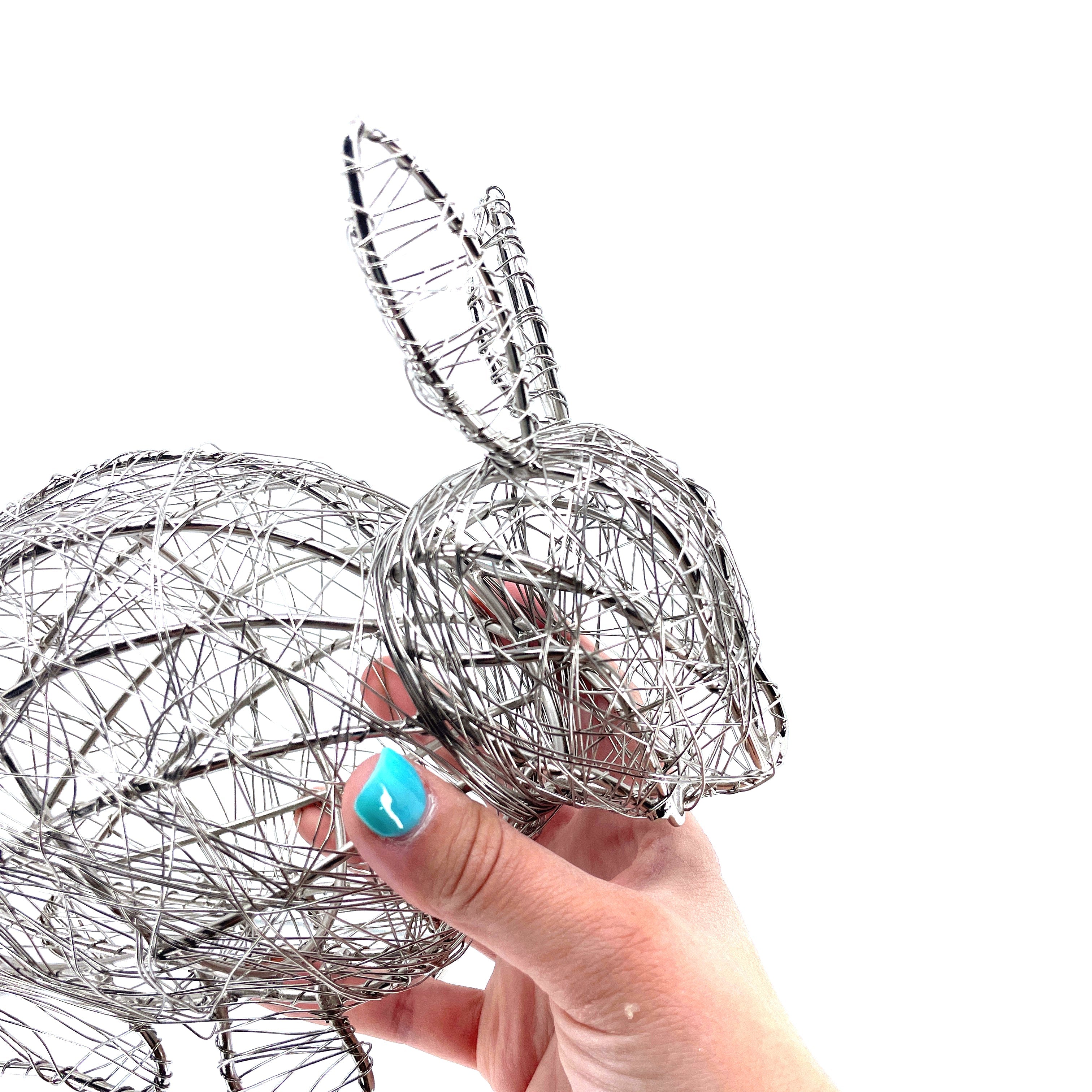 Silver Wrapped Wire Bunny