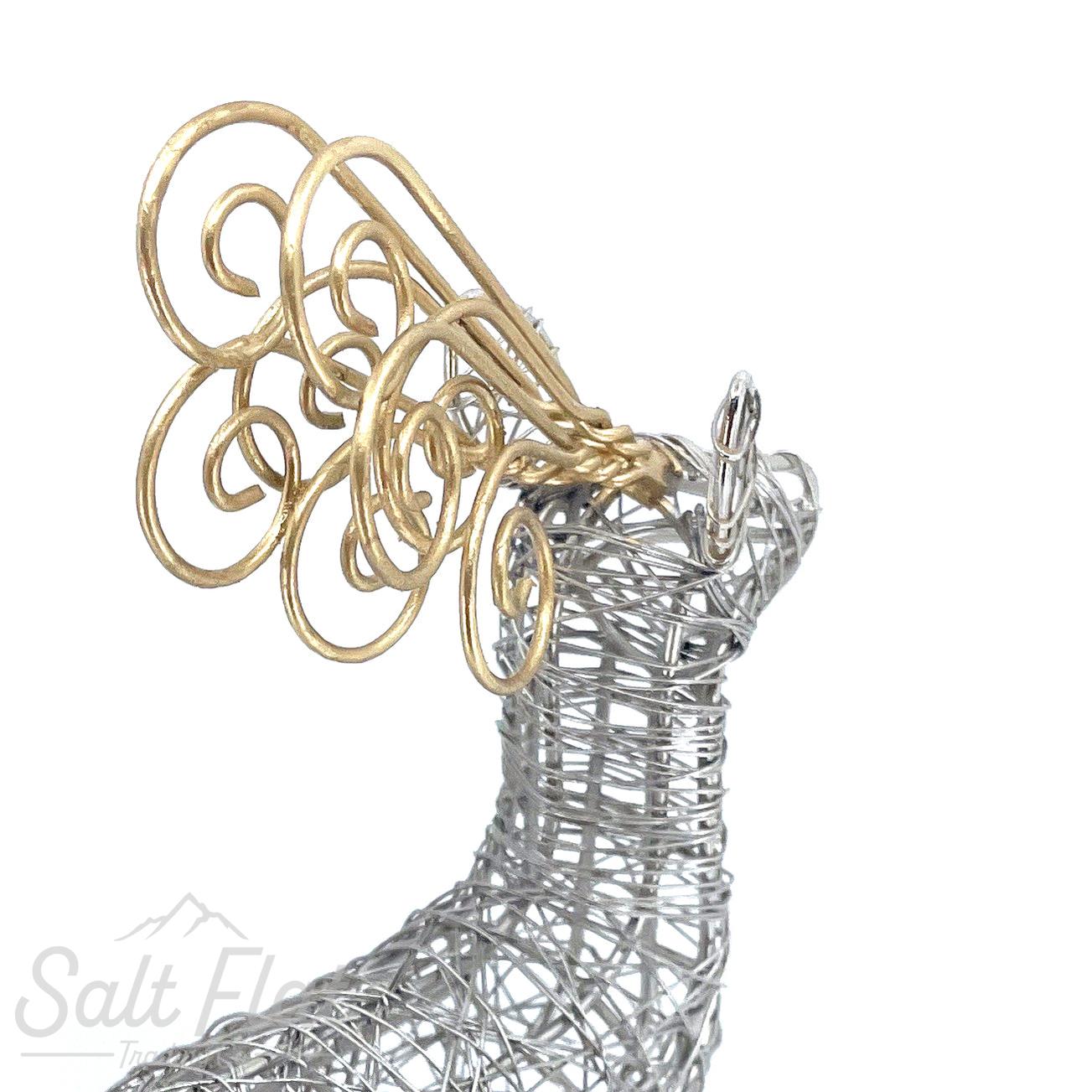 Gold Antler Wrapped Wire Reindeer