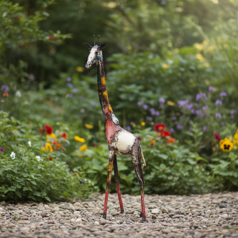 Colorful Recycled Oil Drum Giraffe