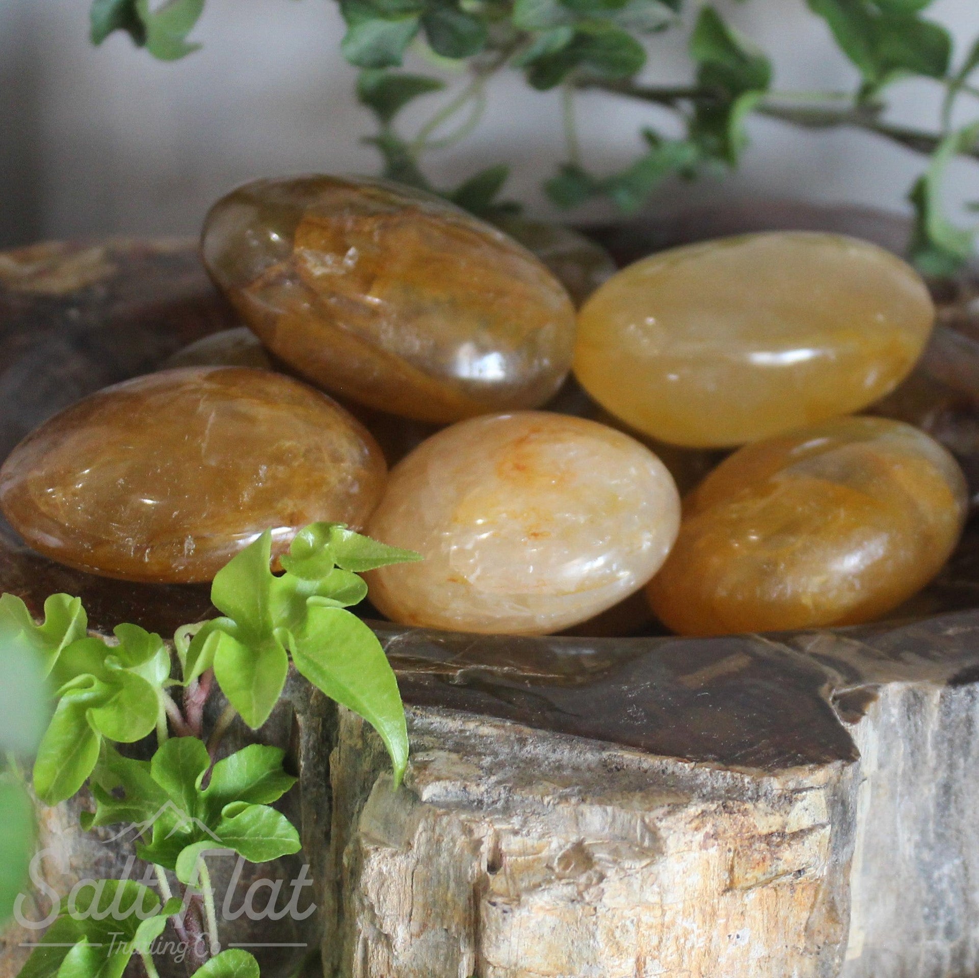 Yellow Hematoid Palm Stone