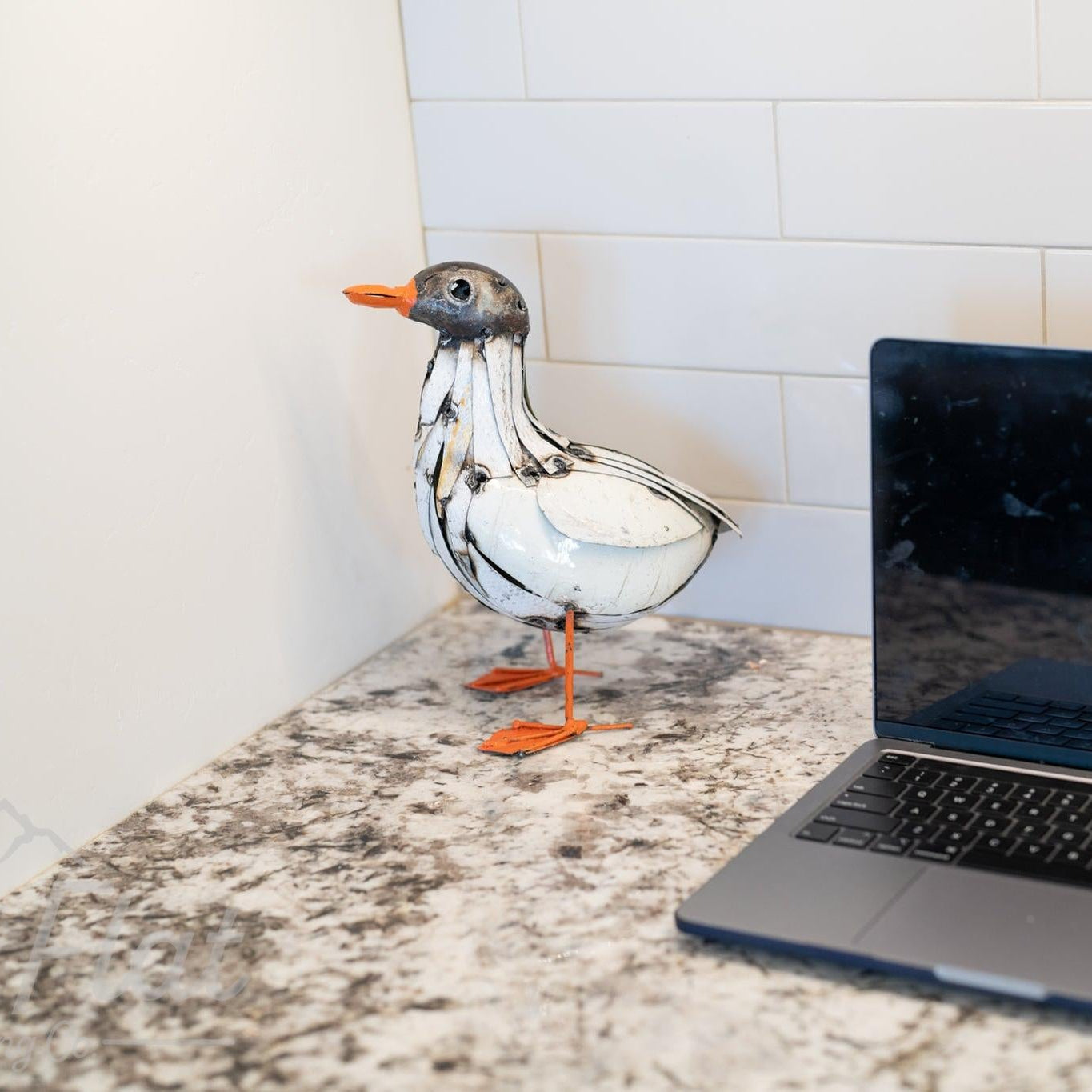 Recycled Metal Duckling Sculpture