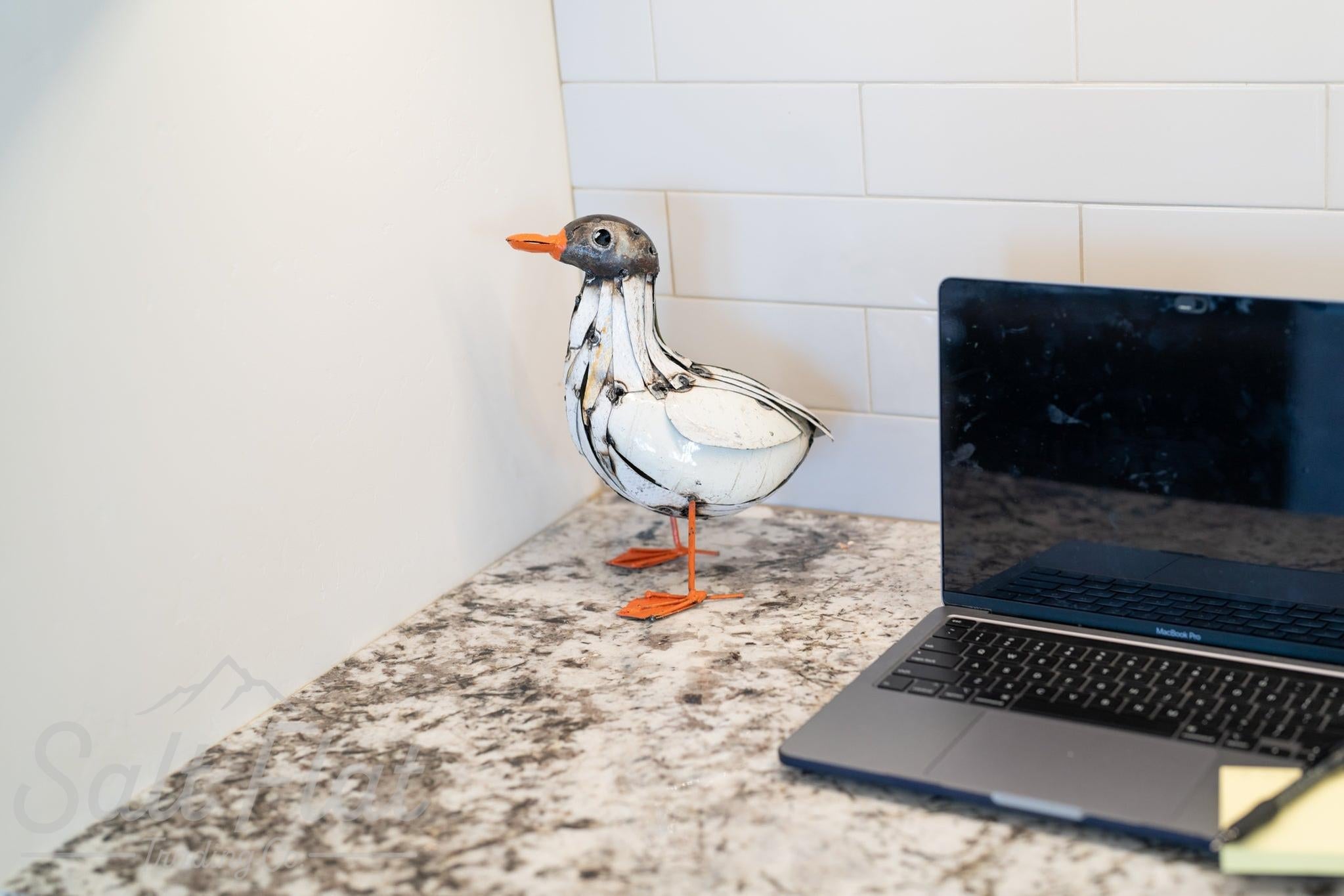 Recycled Metal Duckling Sculpture