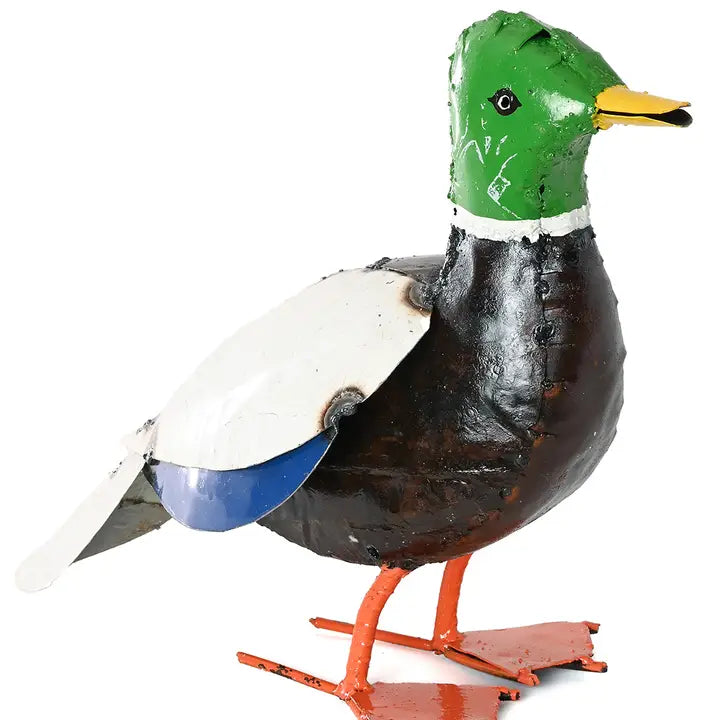 Mallard Duck Recycled Metal Sculpture Garden Art