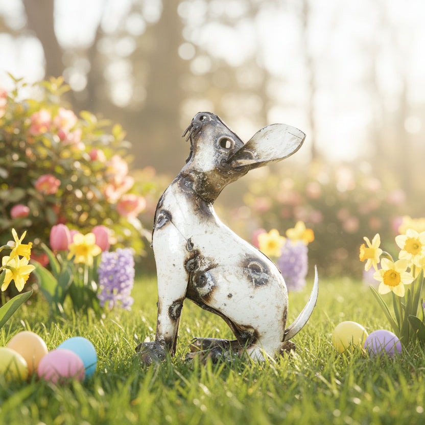 White Recycled Oil Drum Rabbit