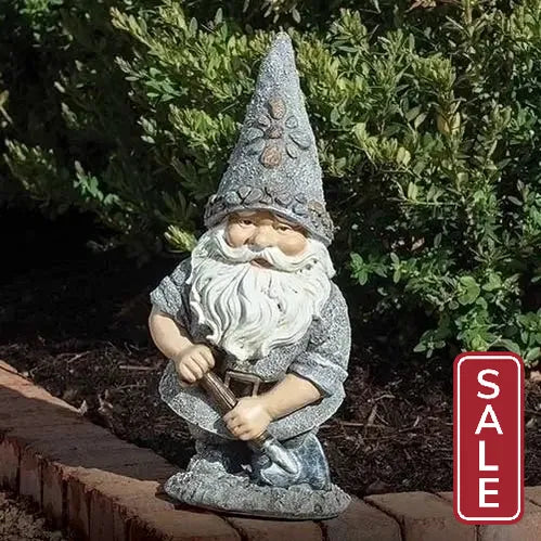 Gnome with Shovel Pebble Statue