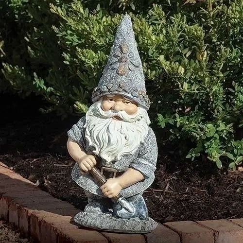 Gnome with Shovel Pebble Statue