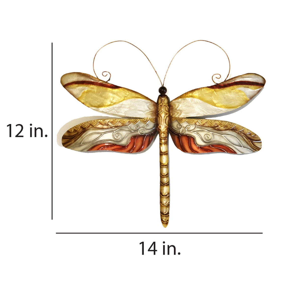 Decoración de pared de libélula perlada