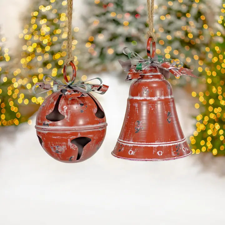 Assorted Style Hanging Christmas Bells- 9Pc