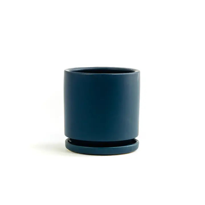 6.5" Gemstone Cylinder Pots with Water Saucers