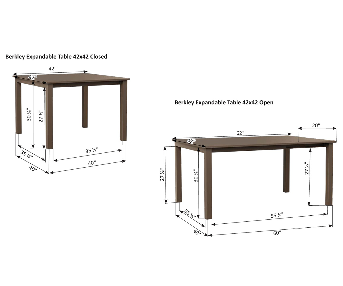 Berkley 42x42-42x62 Extension Table
