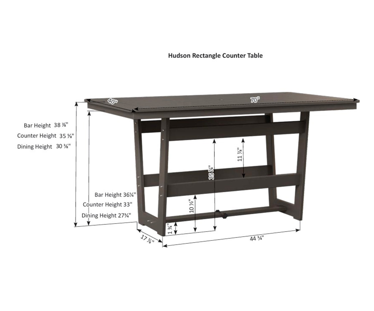 Hudson 40" X 70" Rectangular Table