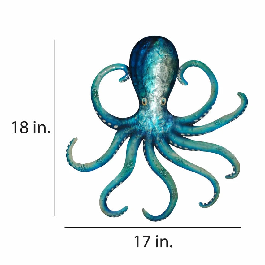 Blue Octopus Wall Decor
